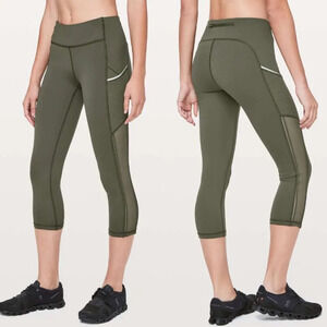 Lululemon Speed Up Crop *High Mesh 21" Green 21240